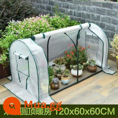 Nhà kính nhỏ Nhà kho Hộ gia đình BALCONY ngoài trời ngoài trời Overwinter -Frozen mùa đông chống lại phòng hoa ấm áp - Mái vòm 2 ô PE trắng [dài 120 rộng 60 cao 60 cm] GHS602RW