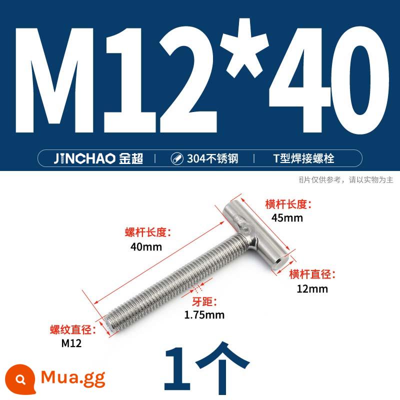 Vít hàn chữ T inox 304 Vít hàn chữ T Bu lông chữ T M4M5M6M8M10M12 - M12*40(1 cái)