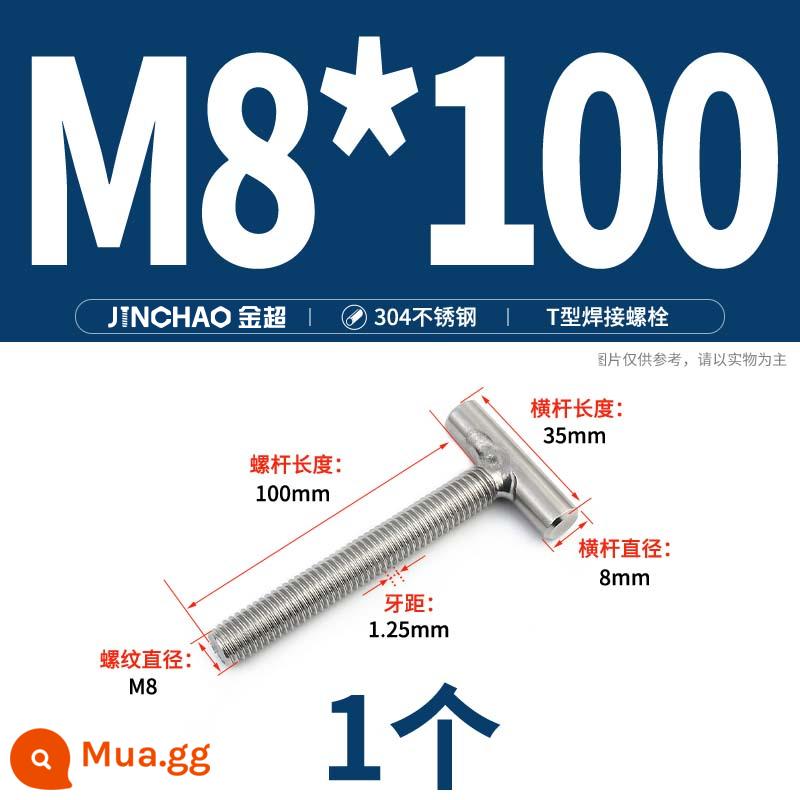 Vít hàn chữ T inox 304 Vít hàn chữ T Bu lông chữ T M4M5M6M8M10M12 - M8*100(1 cái)