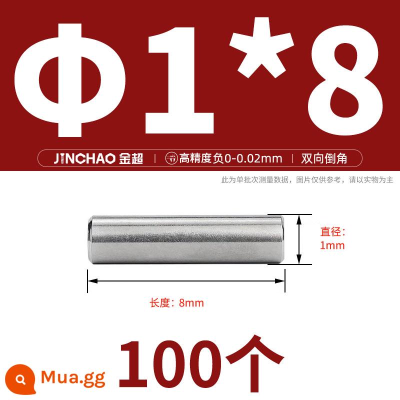 Chốt định vị hình trụ chốt inox 304 chốt cố định chốt đặc M2M2.5M3M4M5M6M8M10mm - Φ1*8(100 chiếc)