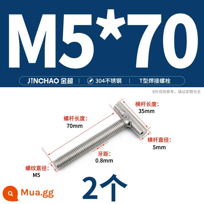 Vít hàn chữ T inox 304 Vít hàn chữ T Bu lông chữ T M4M5M6M8M10M12 - M5*70 (2 cái)