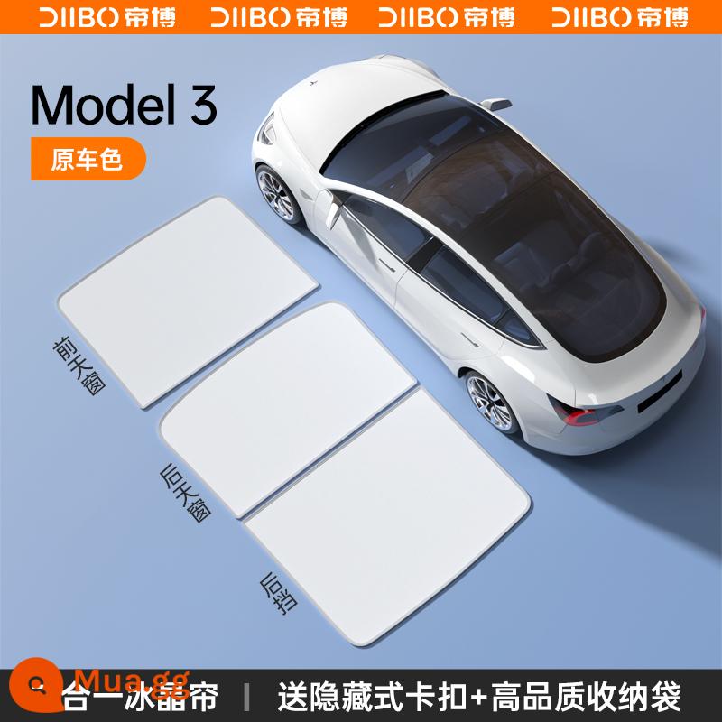 Thích hợp cho Tesla tấm che nắng ModelY/3 cửa sổ trời tấm che nắng trên rèm kem chống nắng khối Ya sửa đổi phụ kiện ô tô điều tốt - SF Express giao hàng ngay trong ngày★Màu xe nguyên bản [Mẫu 3 cửa sổ trời + bánh sau] Rèm làm mát pha lê băng 2 trong 1