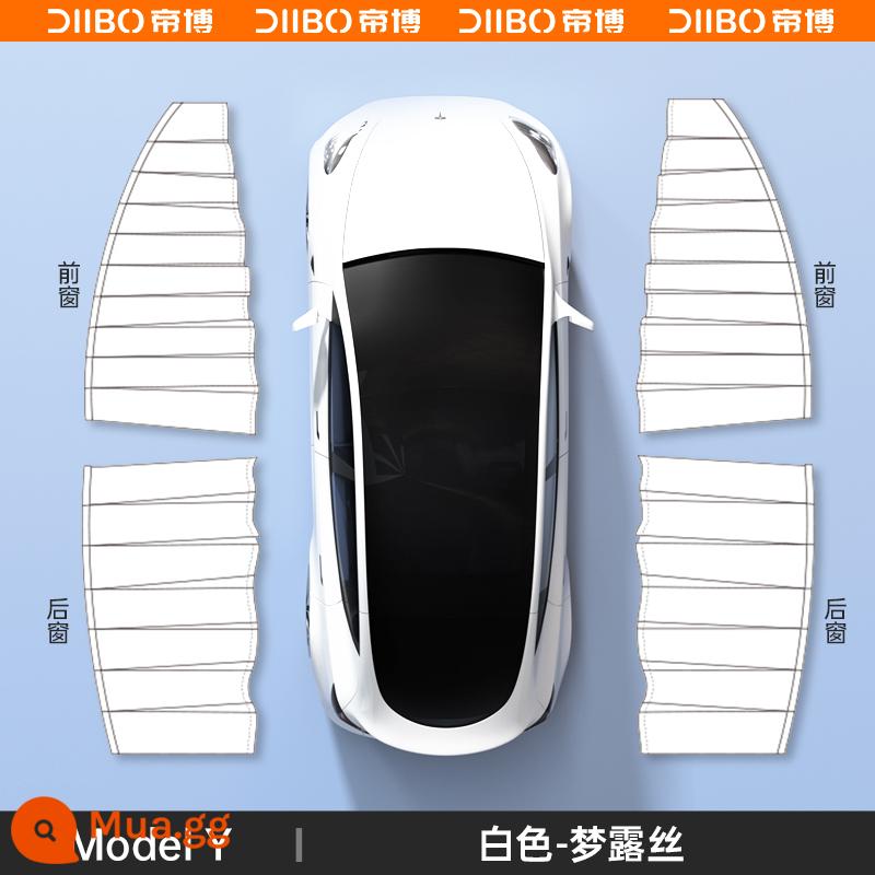 Thích hợp cho Tesla tấm che nắng ModelY/3 cửa sổ trời tấm che nắng trên rèm kem chống nắng khối Ya sửa đổi phụ kiện ô tô điều tốt - Bộ 4 tấm che nắng cửa sổ bên hông Model Y [White-Monroth]