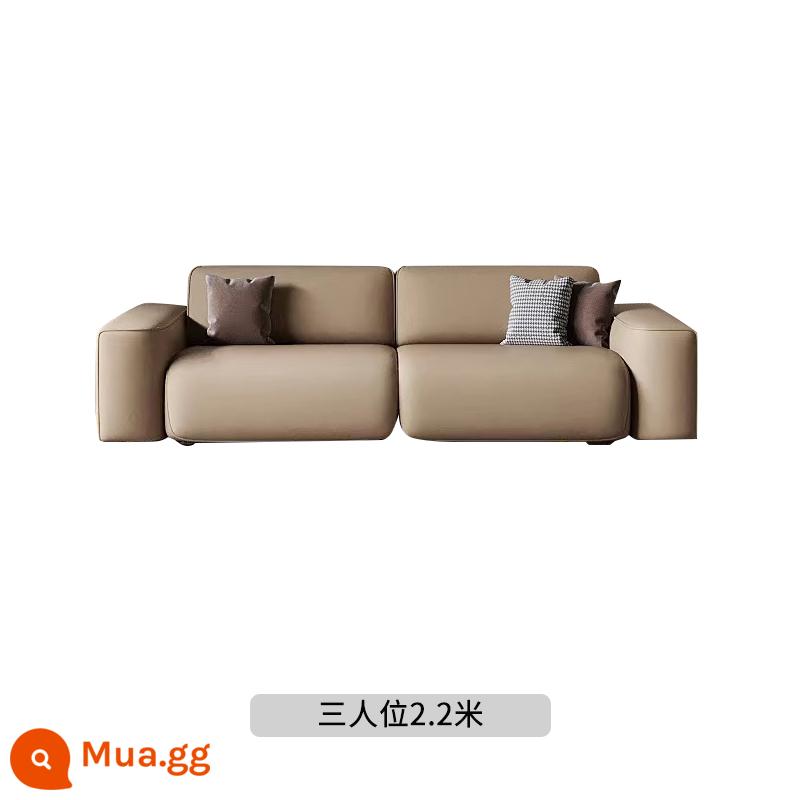 Sofa da đơn giản phòng khách Căn hộ nhỏ tối giản trong khối đậu phụ đỏ Nordic thẳng, gió im lặng, ba người, bốn người - Ba người 2,2 mét nhận xét màu sắc