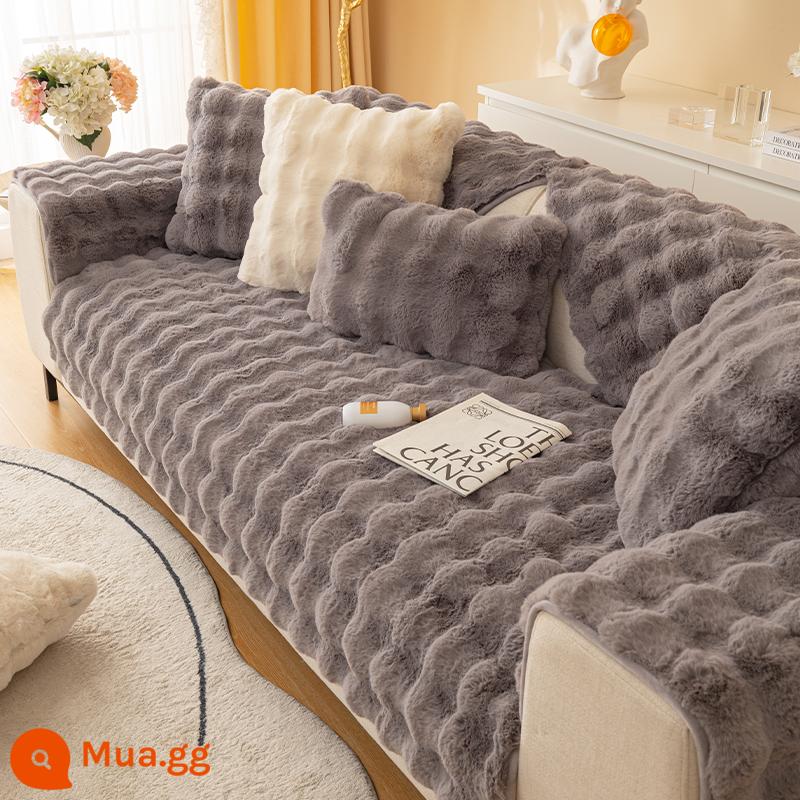 Nam Việt quất nhà mèo cảm giác ins mùa thu đông kem sofa đệm chống trơn trượt bọc ghế sofa dày sang trọng bọc ghế sofa - xin-mát dâu dâu đen (thỏ nhung)