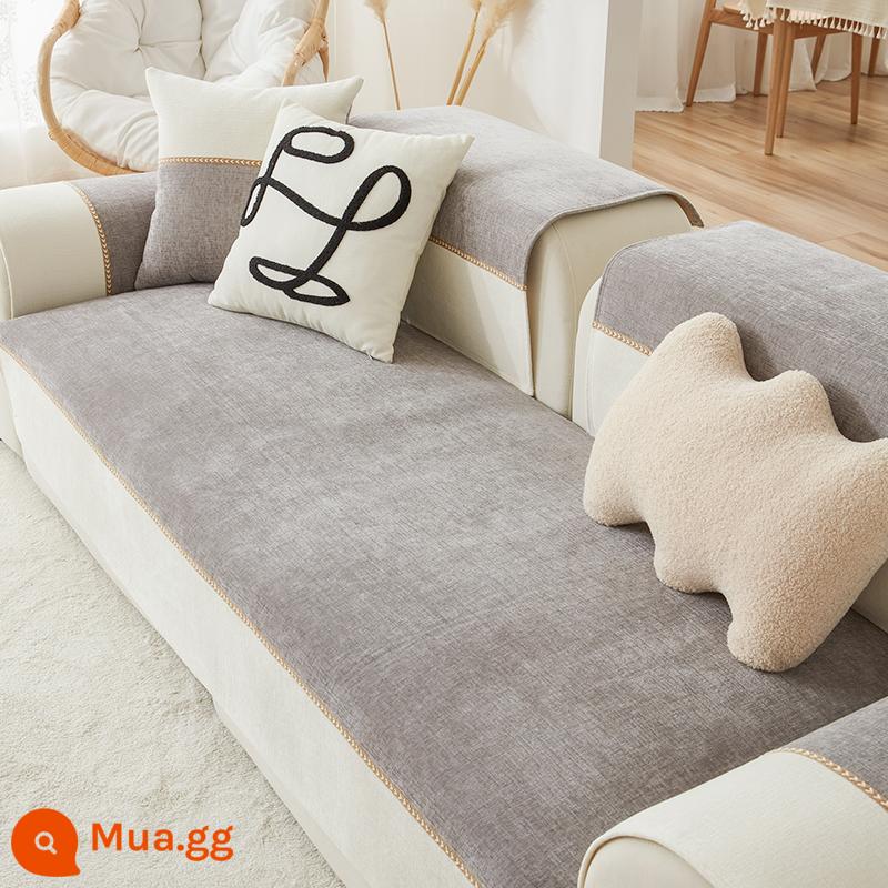 Nam Việt Quất Màu Sắc Tự Nhiên Series Voan Sofa Đệm Bốn Mùa Đa Năng Sofa Phòng Khách Miếng Bọc Ghế Sofa Khăn Bao - qian·Màu tự nhiên xám nhạt