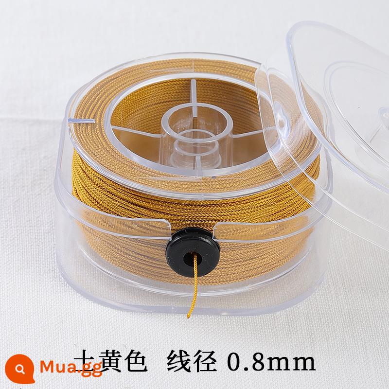 Sợi dây Wenwan sợi dây tay chuỗi dây dệt bằng tay sợi ngọc bện dây đính cườm nylon đeo hạt Phật sợi dây đặc biệt không co giãn - Dây màu vàng số 82 đường kính 0.8mm/dài 60m [hộp vuông nâng cấp mới]