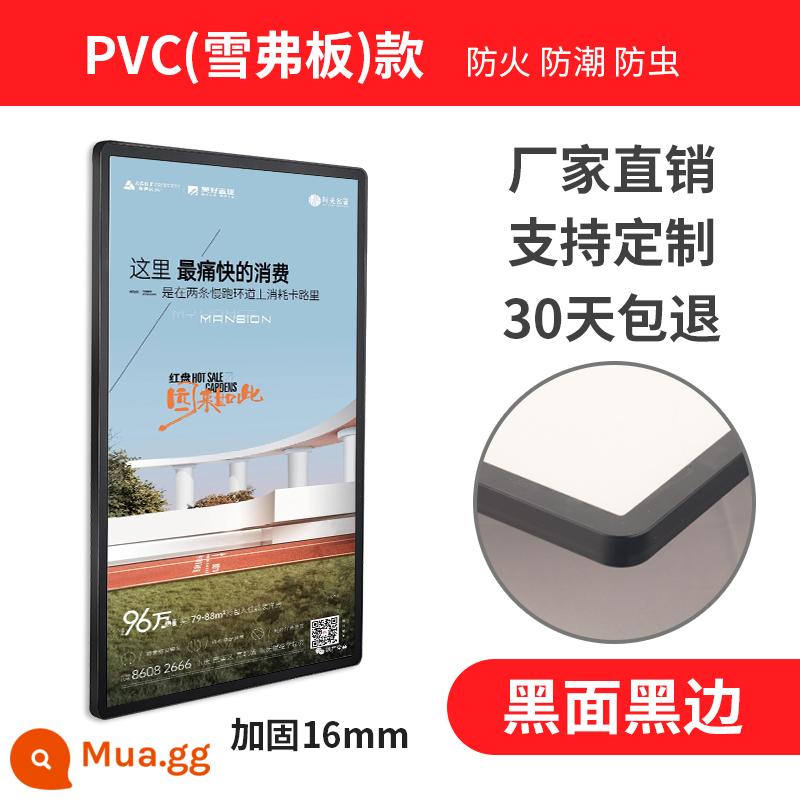 Khung quảng cáo thang máy khung tranh hợp kim nhôm đóng khung khung ảnh a3a4 treo tường khung trưng bày từ tính tròn hút từ tính khung poster - Viền đen và bề mặt đen (model 1,5cmpvc)