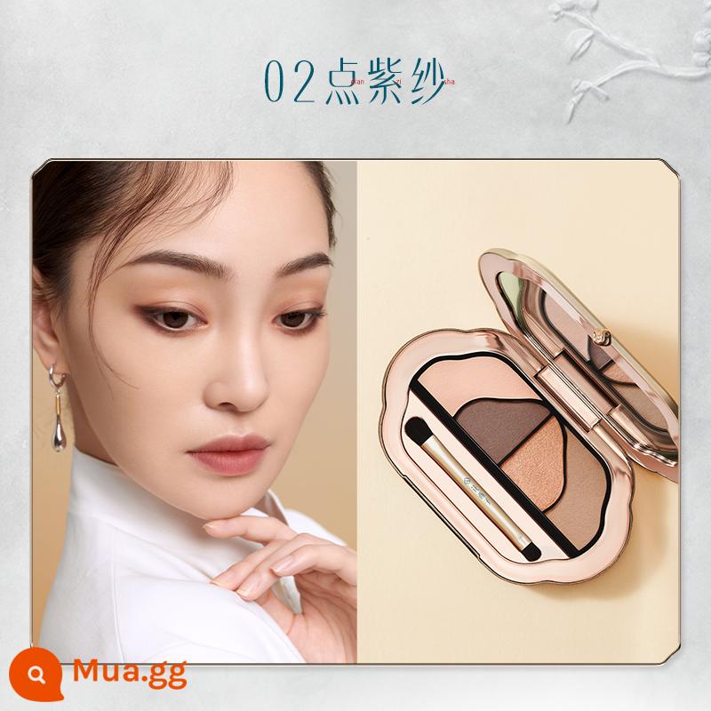 Bảng phấn mắt Huaxizi / Bảng màu đất hồng và tím Cloisonne Craft Pure Desire Pearlescent Beauty Makeup Palette - 02 điểm sợi màu tím