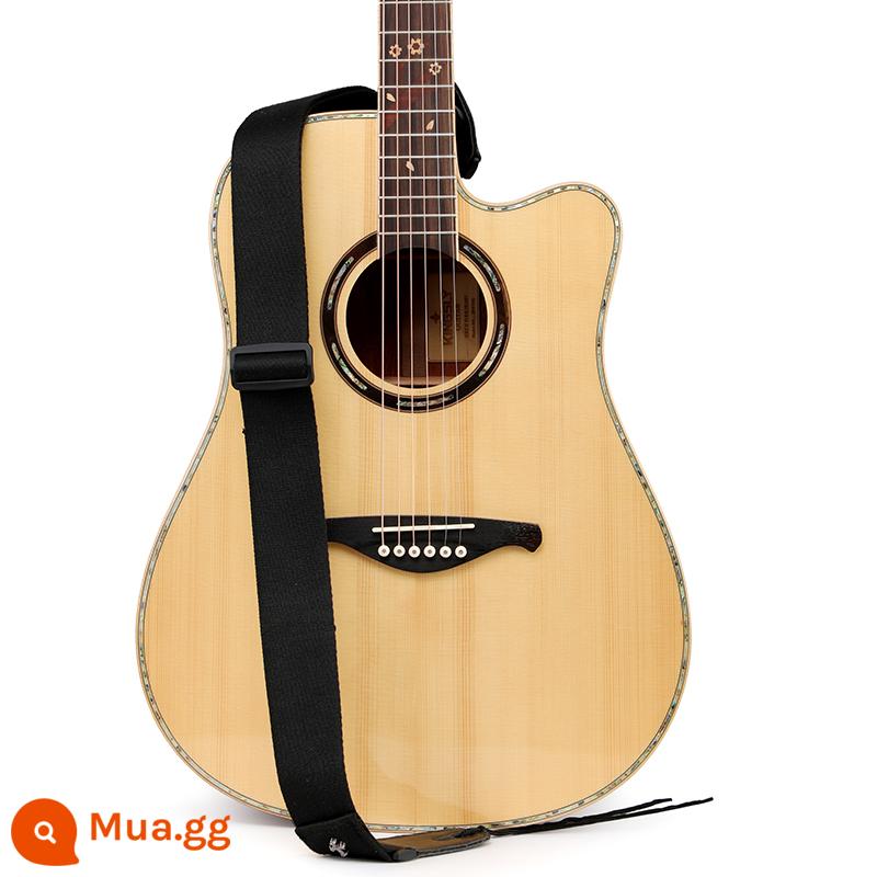 Đàn Guitar Túi Cho Bé Đàn Guitar Dân Gian Dây Đeo Vai Đàn Guitar Cổ Điển Sứ Giả Dây Dày Rộng Đàn Guitar Điện Bass Phụ Kiện Dây Đeo - Dây da màu đen cổ điển