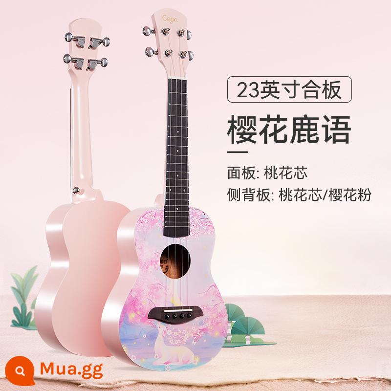 cega ukulele người mới bắt đầu 23 inch đàn ông và phụ nữ nhập cảnh chính thức hàng đầu cửa hàng ukulele đàn guitar nhỏ của trẻ em - Ván ép 23 inch Sakura Luyu + phụ kiện + túi đựng đàn