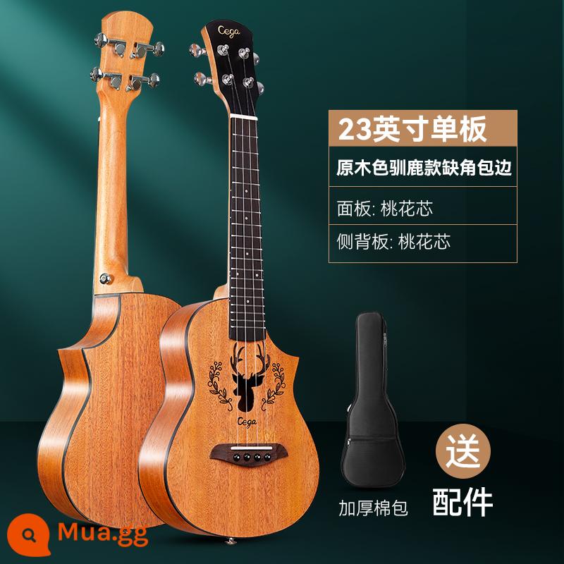 cega ukulele người mới bắt đầu 23 inch đàn ông và phụ nữ nhập cảnh chính thức hàng đầu cửa hàng ukulele đàn guitar nhỏ của trẻ em - Tuần lộc màu gỗ viền veneer 23 inch + túi đựng phụ kiện