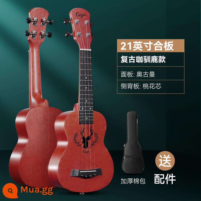 cega ukulele người mới bắt đầu 23 inch đàn ông và phụ nữ nhập cảnh chính thức hàng đầu cửa hàng ukulele đàn guitar nhỏ của trẻ em - Tuần lộc cổ điển bằng ván ép 21 inch + phụ kiện + túi biểu diễn