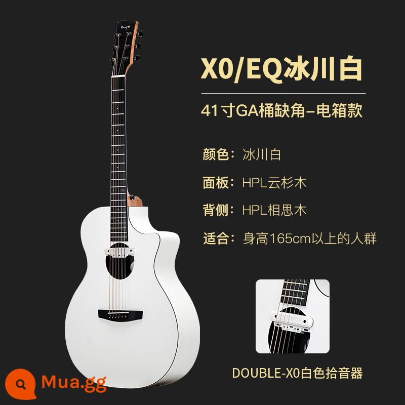 enya Đàn guitar Enya X0 giá trị cao màu trắng sông băng 41 inch đàn guitar dân gian dành cho người mới bắt đầu mô hình du lịch 36 inch dành cho nam và nữ - EGA-X0/41 inch/màu trắng băng/mẫu hộp điện [có thể đục lỗ màu trắng.]