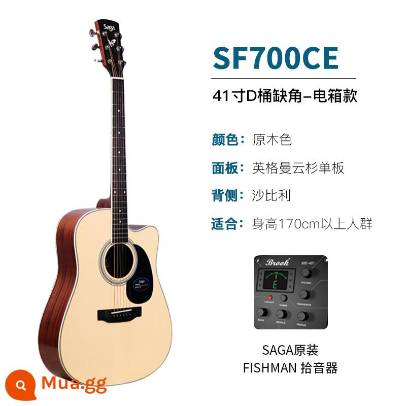 sagasf600 guitar cho người mới bắt đầu saga saga600 ballad hộp điện 41 inch log guitar nam và nữ - SF700CE/D thùng/41 inch/mô hình hộp điện