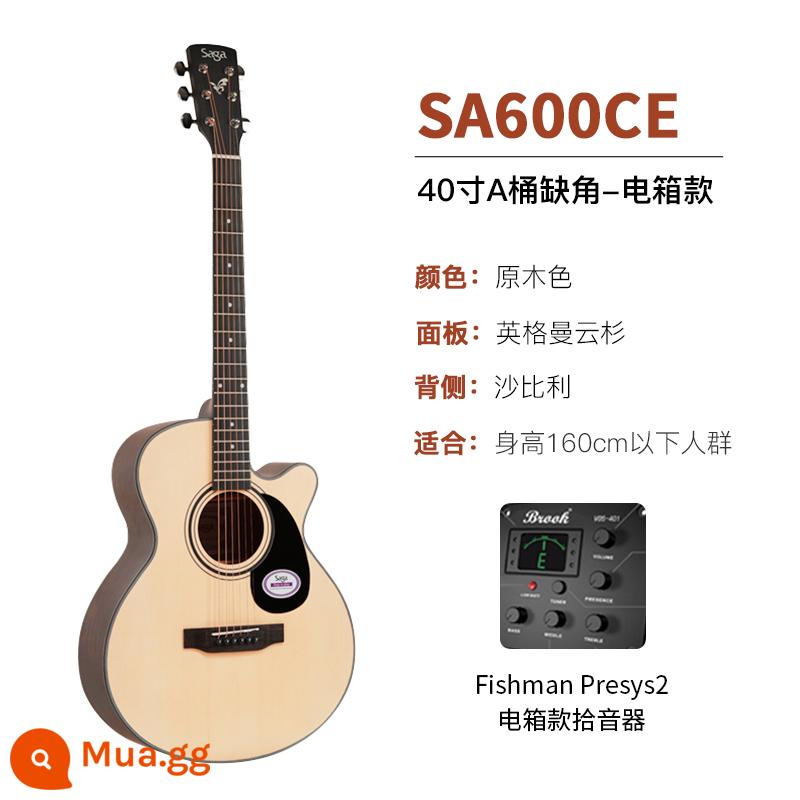 sagasf600 guitar cho người mới bắt đầu saga saga600 ballad hộp điện 41 inch log guitar nam và nữ - SA600CE/40 inch/log/mô hình hộp điện