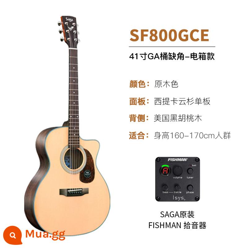 Giới thiệu đàn guitar Saga sf700 cho người mới bắt đầu chơi đàn guitar acoustic dân gian Saga 41 inch chính hãng được khuyên dùng cho bé trai và bé gái - Mẫu hộp điện SF800GCE/41 inch/cắt góc