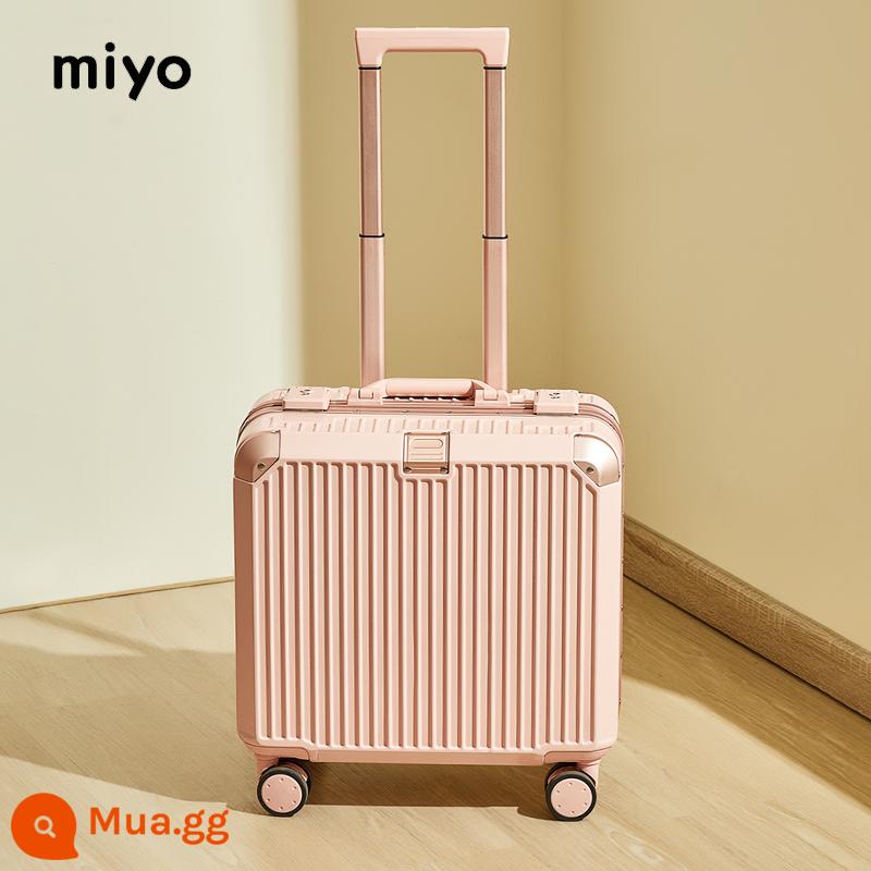 Vali MIYO nam vali nhỏ lên máy bay trường hợp xe đẩy 18 inch vali mật khẩu ánh sáng mạnh và bền cho nữ - Màu hồng Sakura (phiên bản khung nhôm)