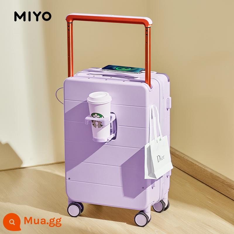 Vali xe đẩy MIYO rộng vali nữ 2022 mới vali da mật khẩu lên máy bay vali bé trai 24 inch - ngôi sao màu tím