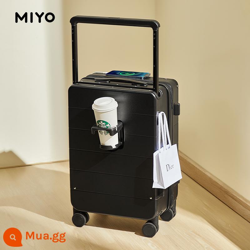 Vali xe đẩy MIYO rộng vali nữ 2022 mới vali da mật khẩu lên máy bay vali bé trai 24 inch - Đen huyền bí