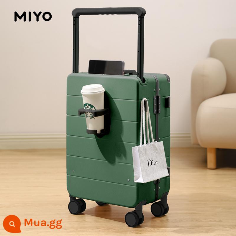 Vali xe đẩy MIYO rộng vali nữ 2022 mới vali da mật khẩu lên máy bay vali bé trai 24 inch - Khung nhôm màu xanh đậm [giá đỡ cốc nước + móc chịu lực]