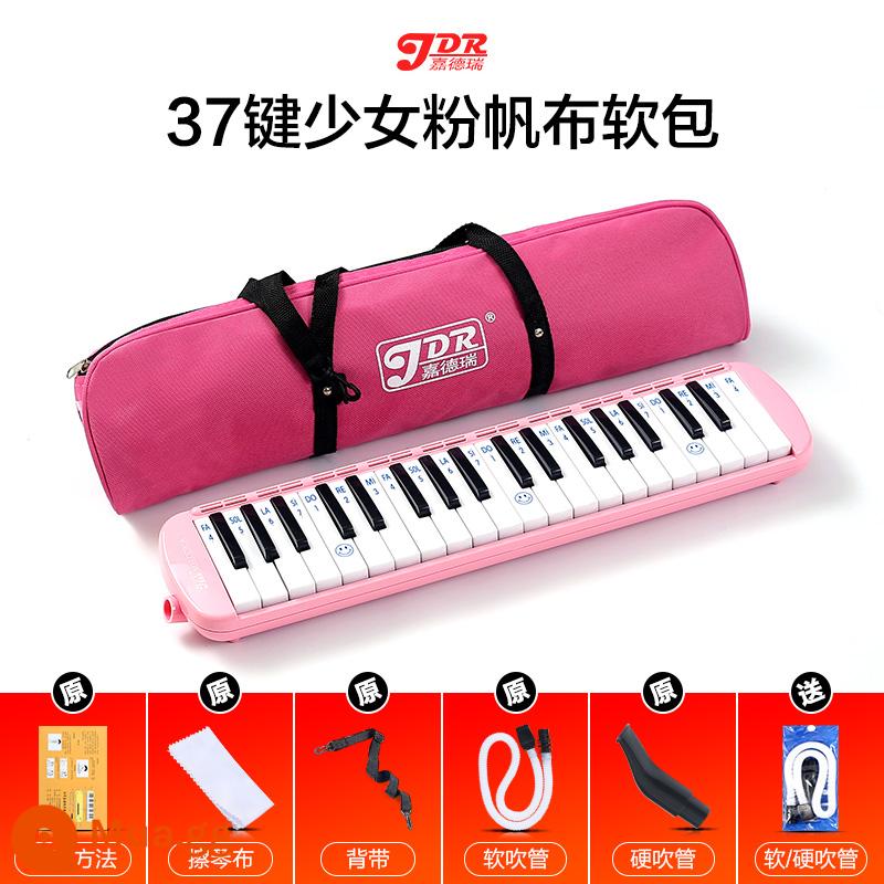 Jiaderui melodica học sinh tiểu học 37 phím với nhạc cụ gió cấp độ biểu diễn chuyên nghiệp dành cho người mới bắt đầu trẻ em nam nữ trưởng thành - Túi đựng bột mềm 37 chìa khóa] 2 bộ ống thổi