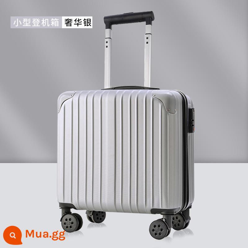 Hành Lý Nữ Nhỏ Ins 18 Inch Lưới Đèn Đỏ Mật Khẩu Xe Đẩy Trường Hợp 20 Sinh Viên Nội Trú Vali Da Nam - Kiểu dáng xu hướng màu bạc sang trọng (có thể lên máy bay)