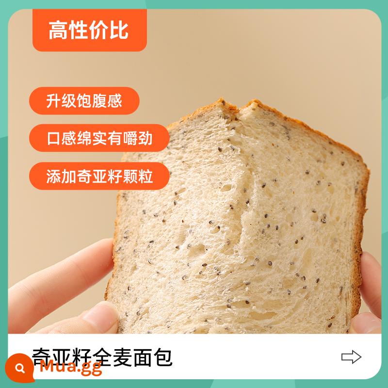 Trong tặc lưỡi Whole Wheat Bread, QIA Hạt 0 Sugar -Free Tinh chế Hộp thô, Bữa sáng, Bữa ăn thấp, Bánh mì nướng đầy đủ thực phẩm - [Khuyến nghị tập thể dục] Bánh mì nguyên hạt hạt Chia 2 pound 40 lát