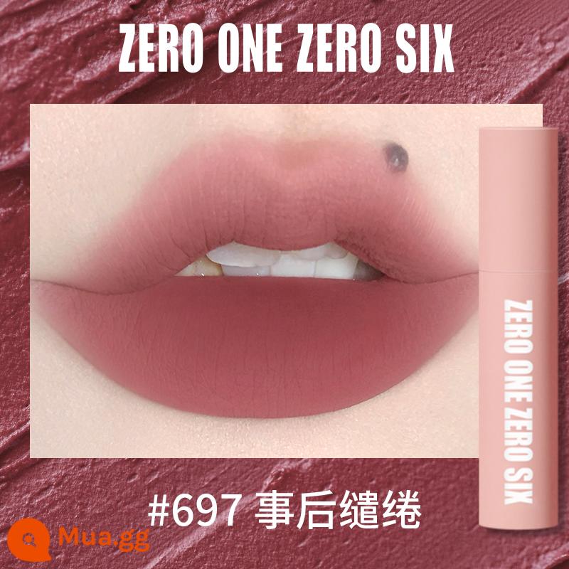 Zero One Zero Lu 0106 Lip Mud Lip Men Lip Gloss Matte Peach Không Kéo Khô Tinh Khiết Desire Sinh Viên Thể Hiện Màu Trắng - 697 Aftermath Lingering (Thuốc giải độc hậu quả nguyên bản) Bột khí quyển Mist Lip Mud