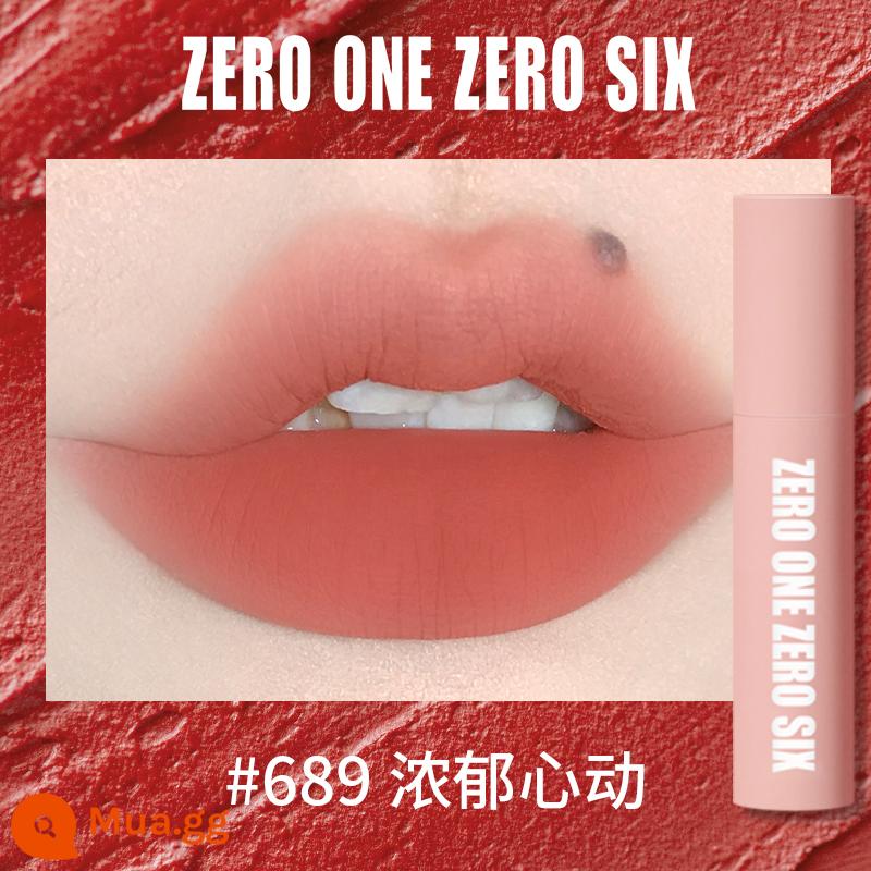 Zero One Zero Lu 0106 Lip Mud Lip Men Lip Gloss Matte Peach Không Kéo Khô Tinh Khiết Desire Sinh Viên Thể Hiện Màu Trắng - 689 son môi màu hồng mờ khí quyển phong phú và thú vị