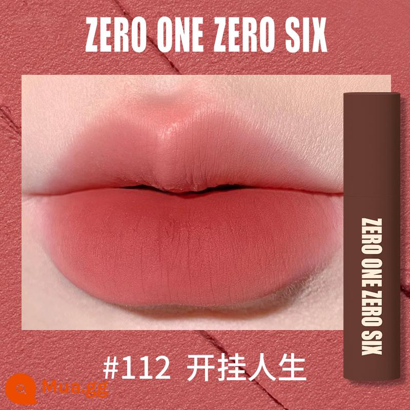 Zero One Zero Lu 0106 Lip Mud Lip Men Lip Gloss Matte Peach Không Kéo Khô Tinh Khiết Desire Sinh Viên Thể Hiện Màu Trắng - 112 Cuộc sống gian lận Nữ chính Yunwu Lip Mu