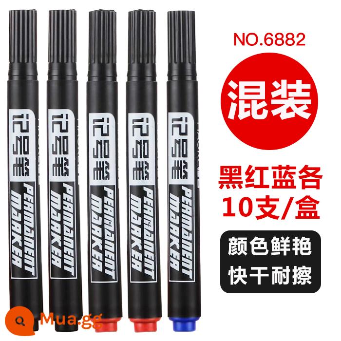 Maoke Oily Marker Black Oily Pen Bán buôn Hook Line Pen Màu mực Mike Pen Red Không thấm nước Không phai màu Express Strange Pen Bút dày không xóa được Bút đánh dấu đầu dày Logistics Special Pen - Hộp 30 cái, mỗi hộp 10 cái đen, đỏ, xanh