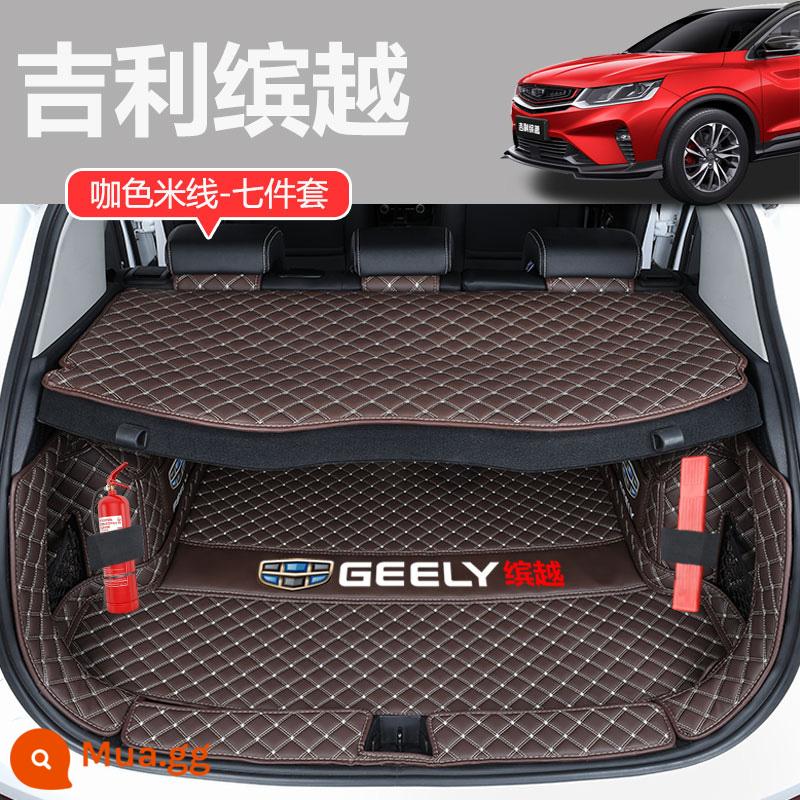 Thích hợp cho 21 mẫu Thảm cốp xe Geely Binyue được bao quanh hoàn toàn Thảm ngăn sau ô tô đặc biệt Binyue PRO năng lượng mới - Bao quanh đầy đủ + thảm sàn phía trên◇[Mì gạo màu cà phê] Binyue