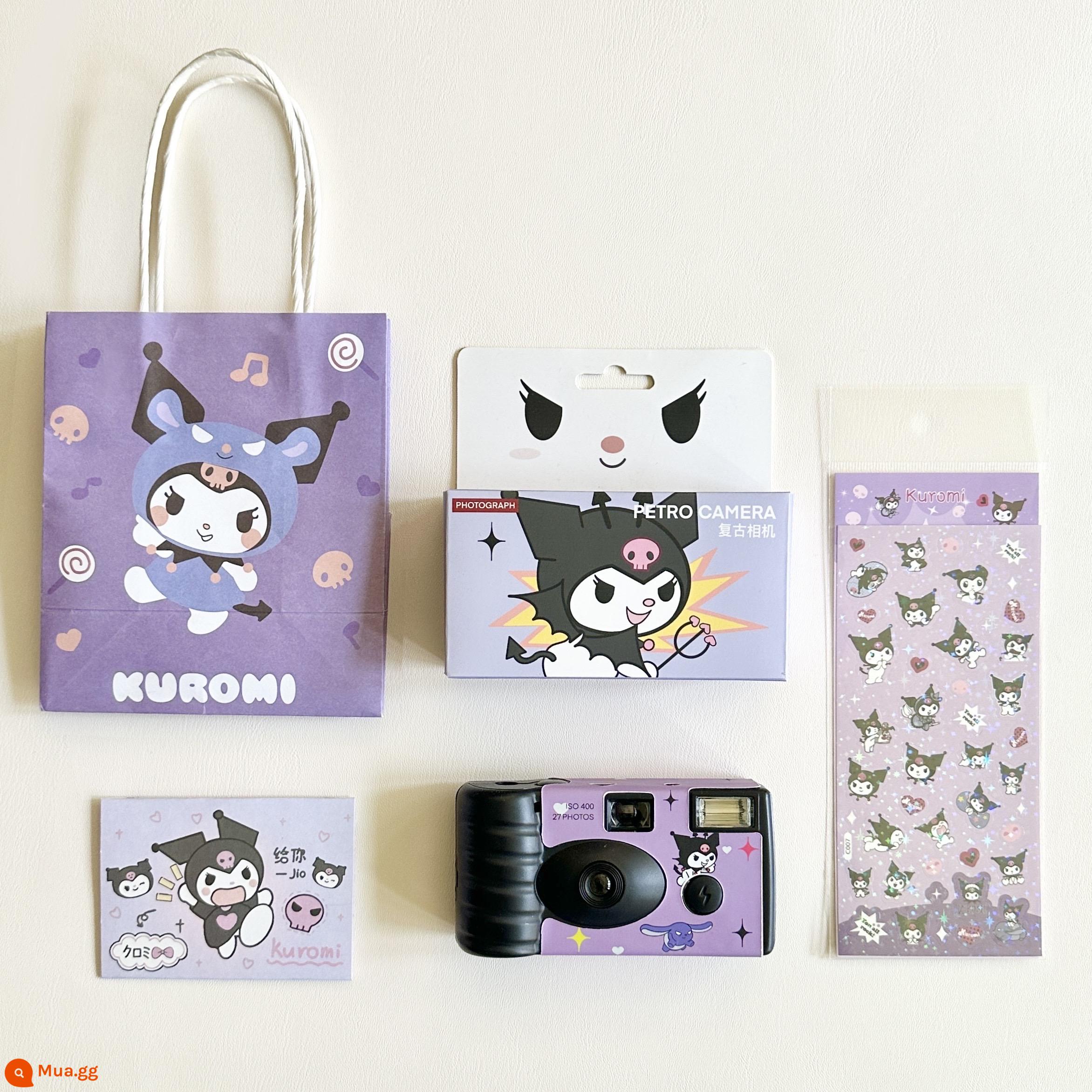 Máy ảnh phim dùng một lần HelloKitty Máy ảnh phim màu Fuji Kodak có đèn flash quà tặng sinh nhật - Kuromi (18 ảnh)