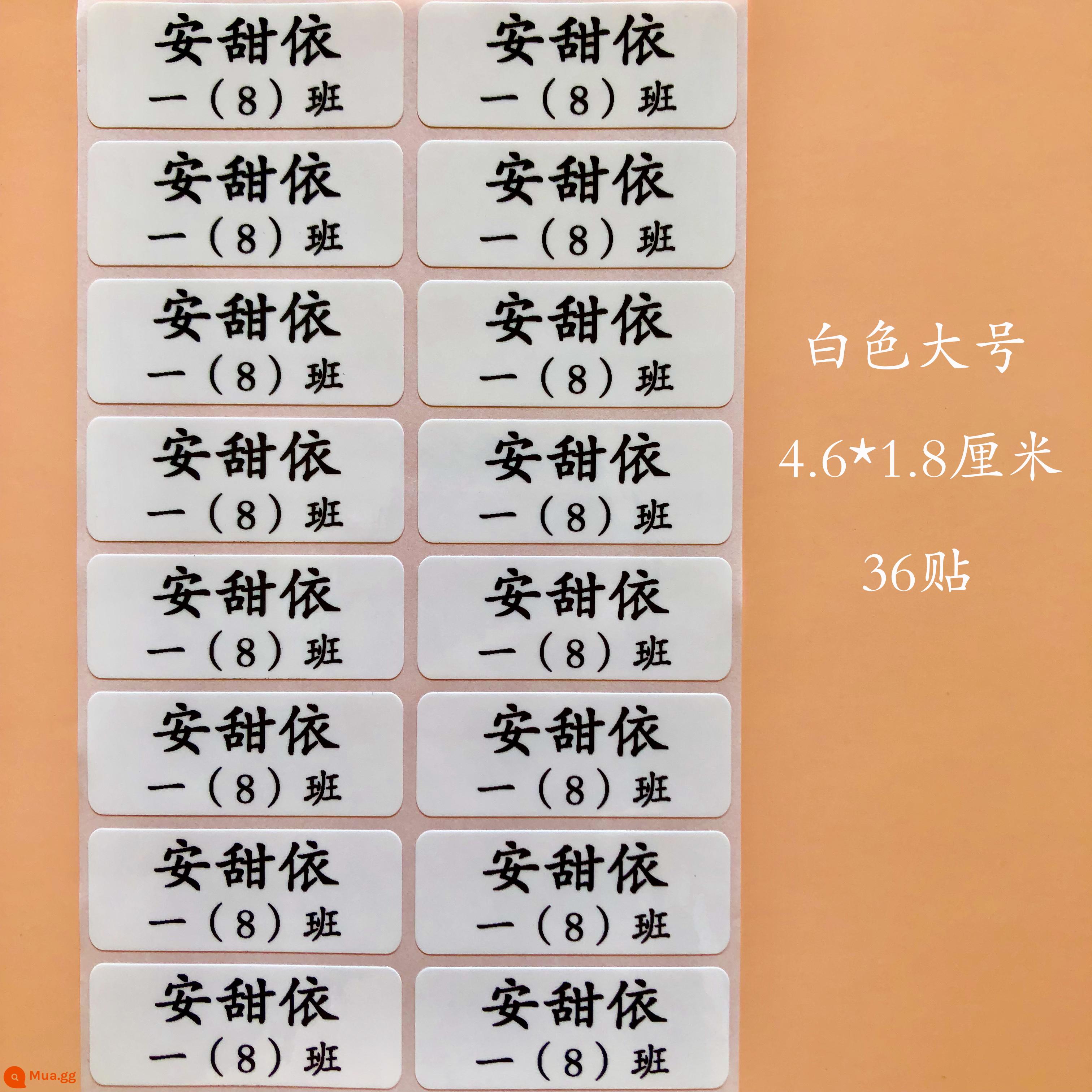 Chống Thấm Nước Cá Tính Tên Miếng Dán Văn Phòng Phẩm Miếng Dán Nhãn Tùy Chỉnh Cốc Nước Miếng Dán Miếng Dán Hộp Cơm Trưa Tên Miếng Dán Giấy Laser Bạc Miếng Dán - Nhãn dán tên lớp 36 kích thước lớn màu trắng