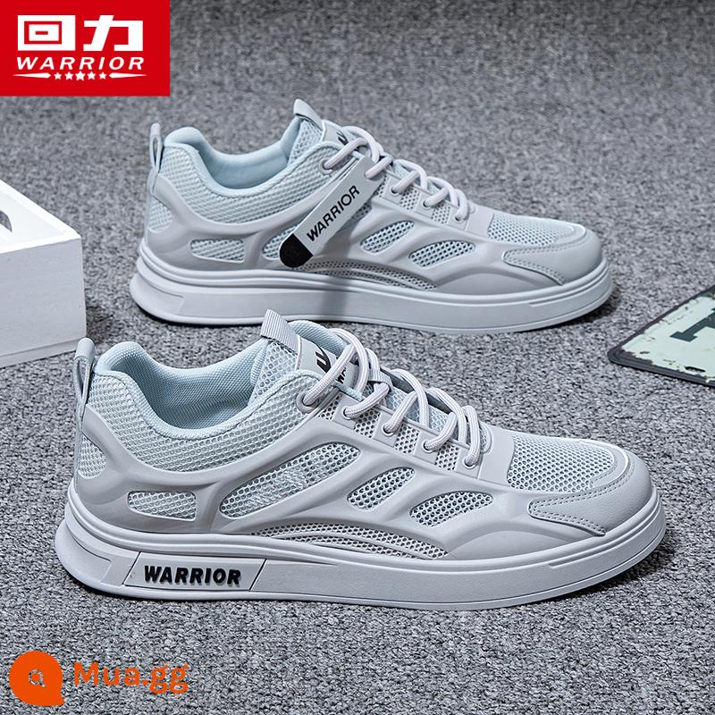 Kéo Lại Giày Nam Thoáng Khí Mùa Hè 2023 Mới Giày Thể Thao Lưới Nam Sneaker Nam Nhỏ Trắng Giày Nam - Xám [Lưới thoáng khí]