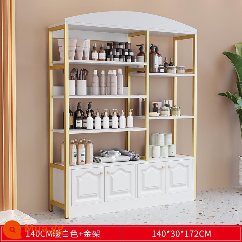 Tủ trưng bày mỹ phẩm thẩm mỹ viện chăm sóc da kệ trưng bày shop tủ kệ trưng bày sản phẩm kệ kệ shop mẹ và bé - [Mẫu đúc] Khung bạch kim ấm áp 140cm