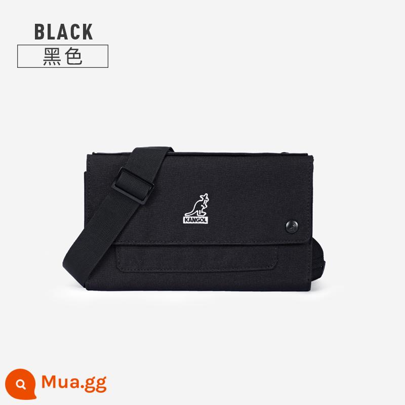 Chính hãng KANGOL túi canvas chính hãng một vai Messenger túi phong bì xách tay nam và nữ phiên bản Hàn Quốc của thương hiệu thời trang túi điện thoại di động sinh viên - đen