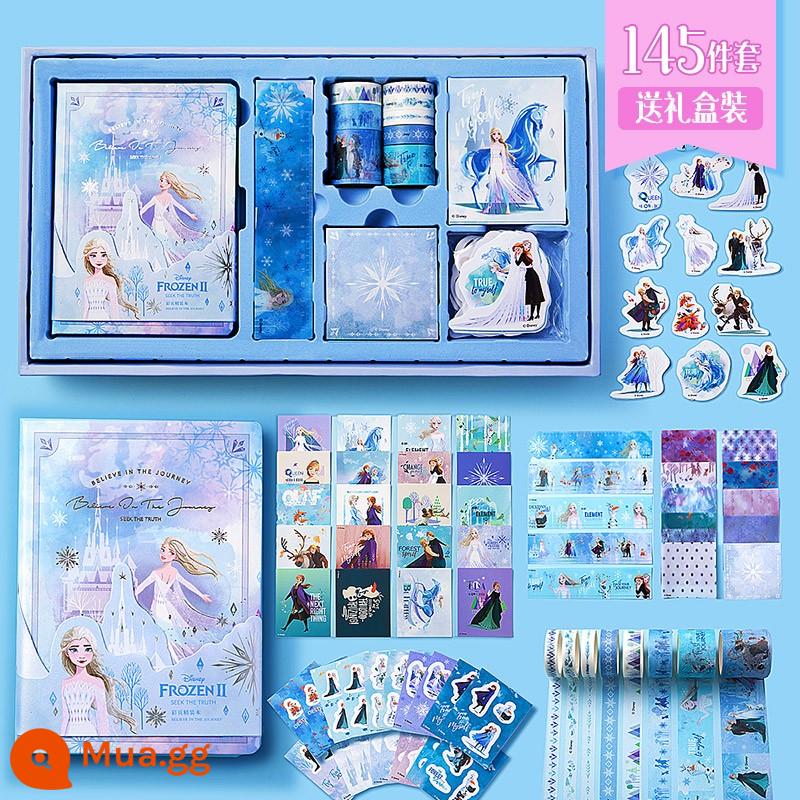 Disney Disney Frozen Girl Hộp quà tặng sách bỏ túi dễ thương Bộ sách bỏ túi Công cụ dành cho trẻ em Gói quà tặng vật chất Trọn bộ Sổ tay Nhật ký dành cho bé gái có giá trị cao Quà tặng sinh nhật - Lâu đài băng tuyết/Phong cách thông thường + Bộ 145 món + Túi quà tặng độc quyền của Disney