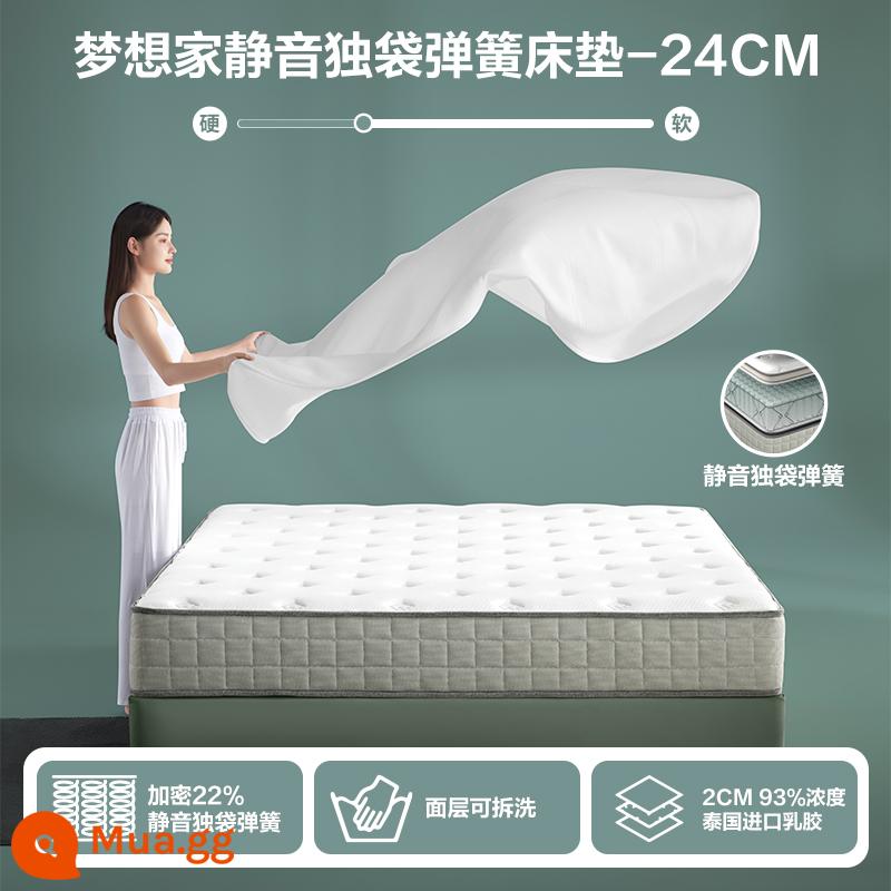 Netease được lựa chọn nghiêm ngặt nệm latex trang trí miếng dừa dừa và cứng cột sống tự nhiên toàn bộ nệm lò xo lò xo nệm - Dreamer 24CM (lò xo túi đơn êm + mủ cao su nhập khẩu 2CM + lớp bề mặt có thể tháo rời và giặt được)