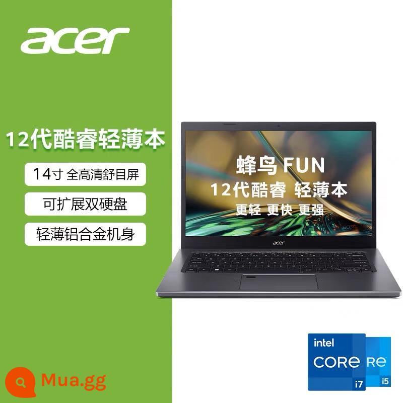 Acer/Acer Hummingbird Fun Thế hệ thứ 12 Intel Core i5/i7 2022 Mới Văn phòng Doanh nghiệp Hiệu suất cao Mỏng Di động Sinh viên Di động Máy tính xách tay Acer Flagship Store - [Hummingbird Fun] Core i5/14 inch/Star Grey