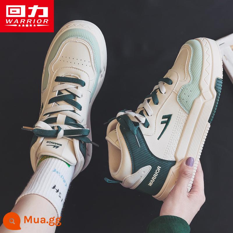 Giày nữ pull back hai giày cotton nữ phong cách hot thu đông 2022 phong cách mới cộng nhung dày ống cao nhỏ màu trắng giày thể thao đế dày - Màu be [Bốn mùa]