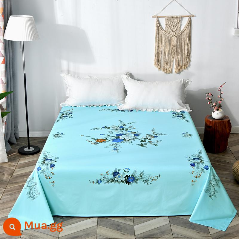 Thượng Hải Cổ Quốc Gia 100 Cotton In Dày Cũ Thô Ga Giường Đơn Chăn Hoài Cổ Vải Cotton - Huazhizhaozhan-xanh