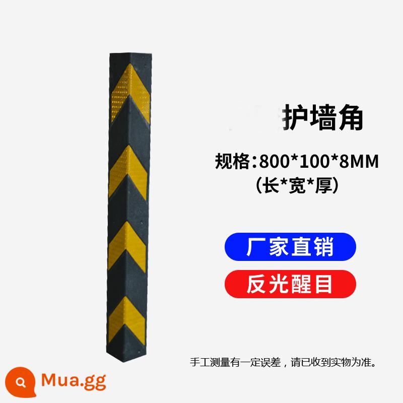 Dải cao su chống va chạm góc dày, dải cảnh báo nhà để xe góc thẳng phản quang, miếng đệm tường PVC, bảo vệ cạnh tròn - Bảo vệ góc thẳng 800*100*8MM