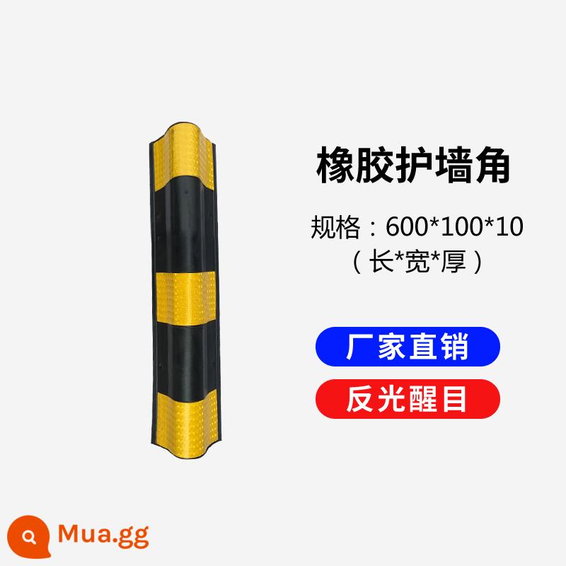 Dải cao su chống va chạm góc dày, dải cảnh báo nhà để xe góc thẳng phản quang, miếng đệm tường PVC, bảo vệ cạnh tròn - Miếng bảo vệ góc tròn 600*100*10MM