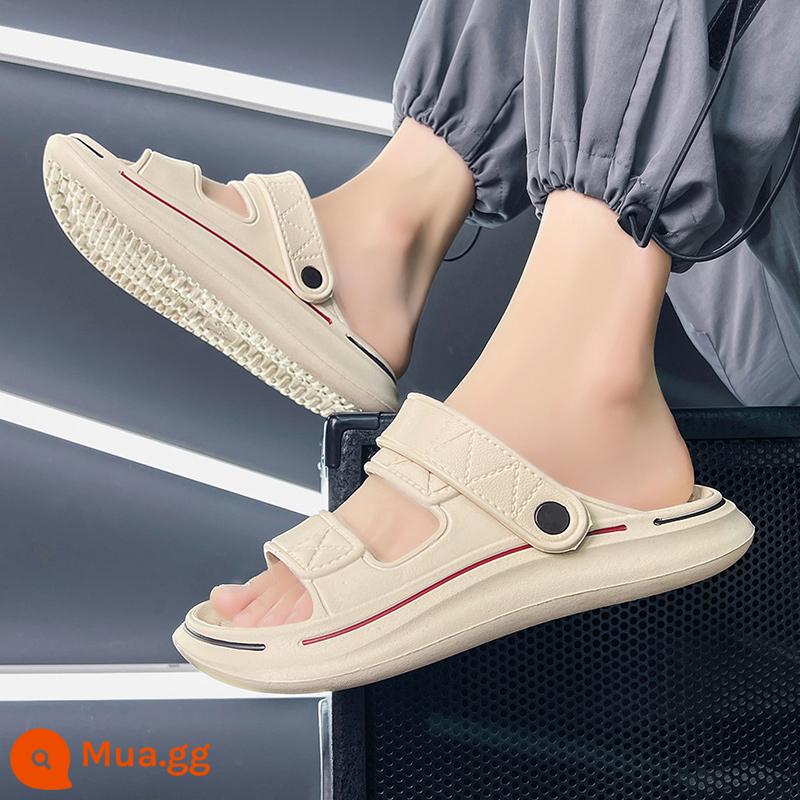 Dép Nam Mùa Hè Chống Trơn Trượt Giày Sandal Lưới Chống Mòn Màu Đỏ Siêu Hot Đôi Công Dụng Đế Mềm Đi Đi Biển Cảm Giác Xăng Đan - Màu be (phong cách xu hướng)