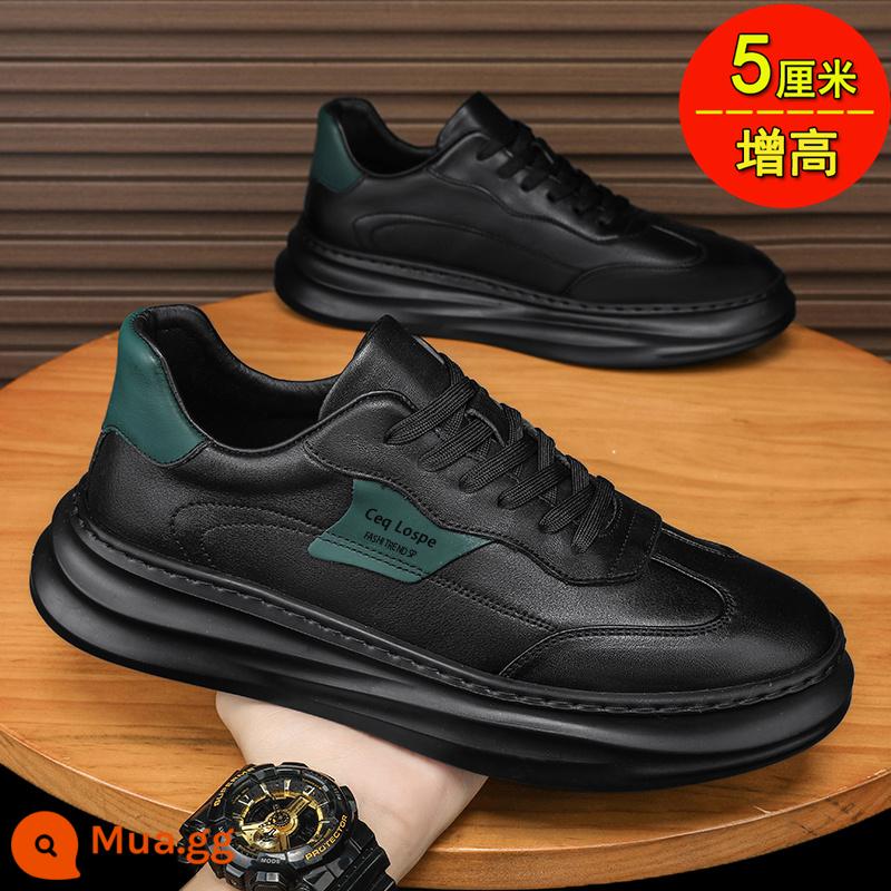 Nam Thu Đông Giày Da Đen Giày Thể Thao Sneaker Đầu Bếp Công Việc Nhà Bếp Chống Thấm Nước Chống Trơn Trượt Bảo Hộ Lao Động Giày Hợp Thời Trang - đen (đệm tăng áp)