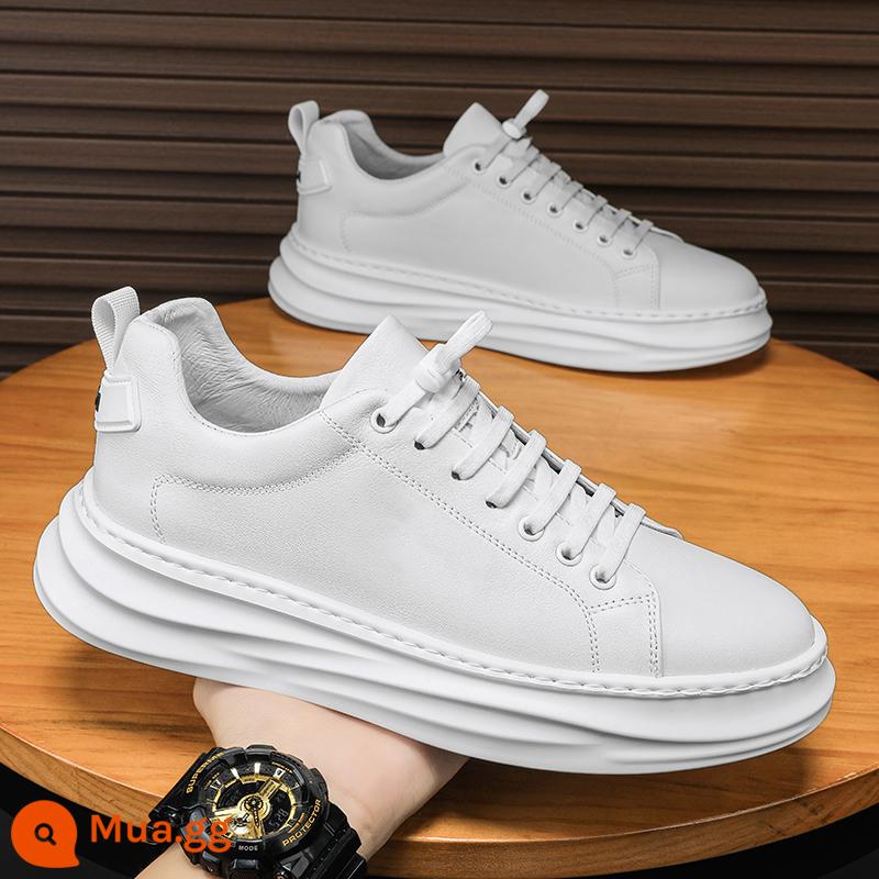 Nam Thu Đông Giày Da Đen Giày Thể Thao Sneaker Đầu Bếp Công Việc Nhà Bếp Chống Thấm Nước Chống Trơn Trượt Bảo Hộ Lao Động Giày Hợp Thời Trang - Trắng (xu hướng)