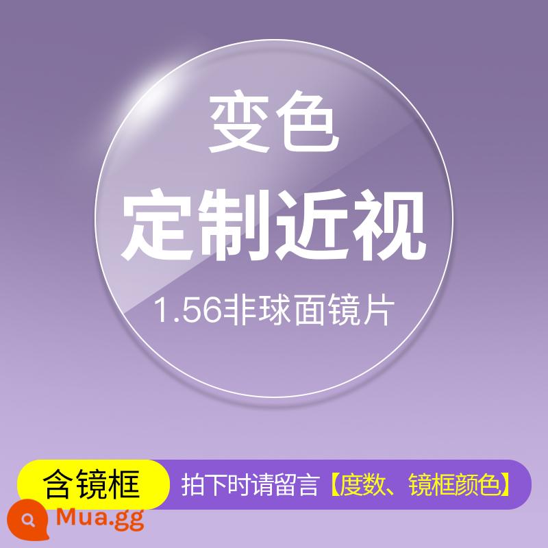 Gọng kính nửa gọng nữ titan nguyên chất siêu nhẹ màu xám trong suốt có thể trang bị tròng cận thị gọng titan gọng kính mắt mèo retro gọng nam - Khung + thấu kính quang điện 1,56 - tùy chọn màu xám/trà [thích hợp cho 0-400 độ, loạn thị 0-200 độ]