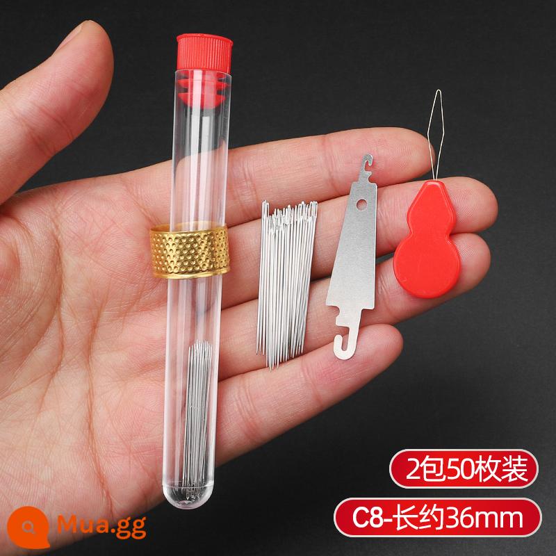 Kim khâu gia đình, kim mắt to, kim khâu tay, kim may quần áo, kim thêu tay, kim lỗ to, kim dày, kim chăn ông già - Dài 3,6 cm [gói 50] kim mắt lớn